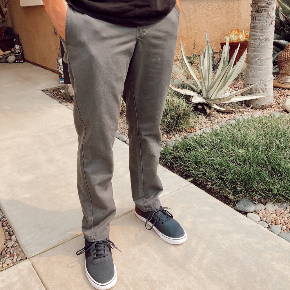 men’s dark grey slim taper dickies